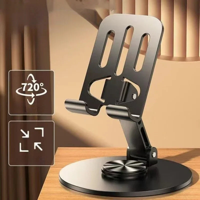 Premium 360° Rotating Metallic Desktop Bracket Phone Stand